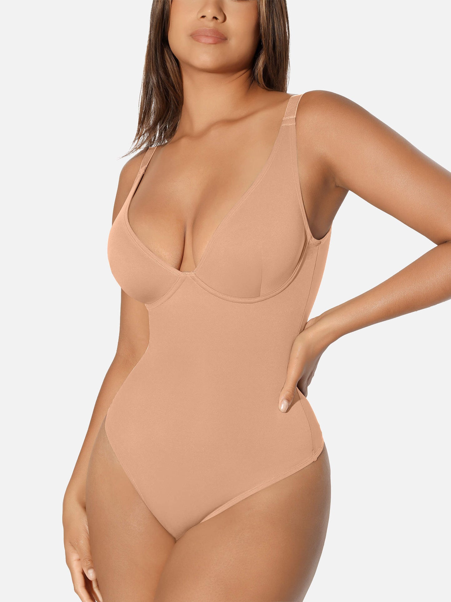 V Neck Tummy Control Shaping Bodysuit