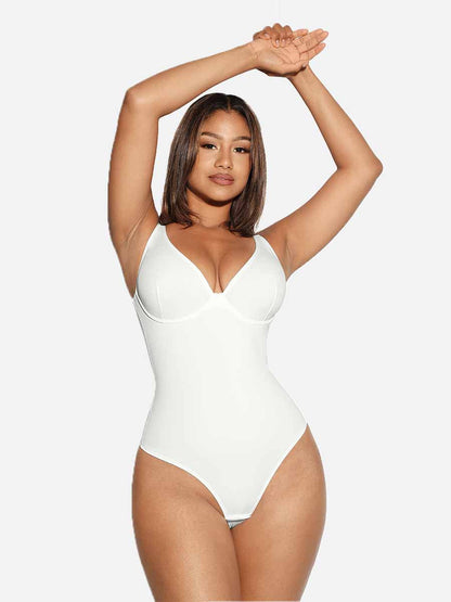 V Neck Tummy Control Shaping Bodysuit