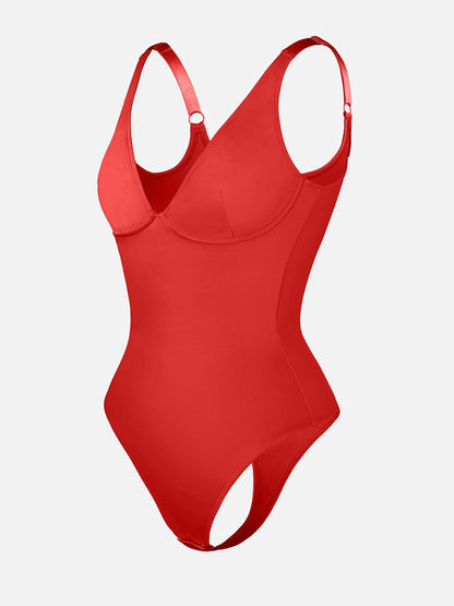 V Neck Tummy Control Shaping Bodysuit