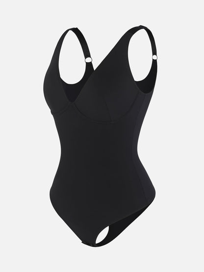 V Neck Tummy Control Shaping Bodysuit