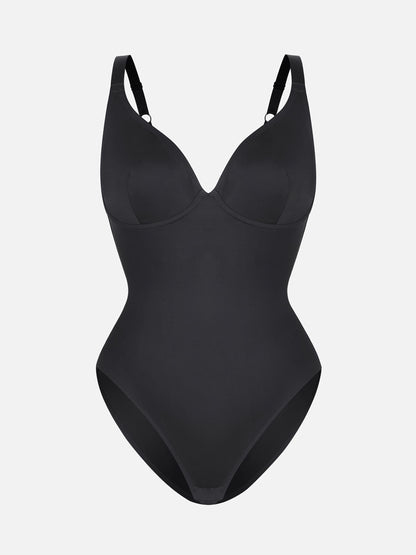 V Neck Tummy Control Shaping Bodysuit