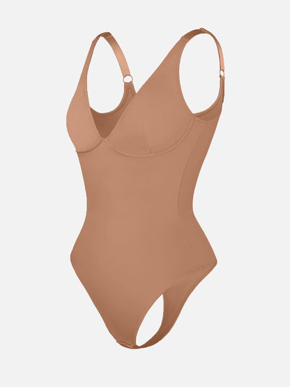 V Neck Tummy Control Shaping Bodysuit