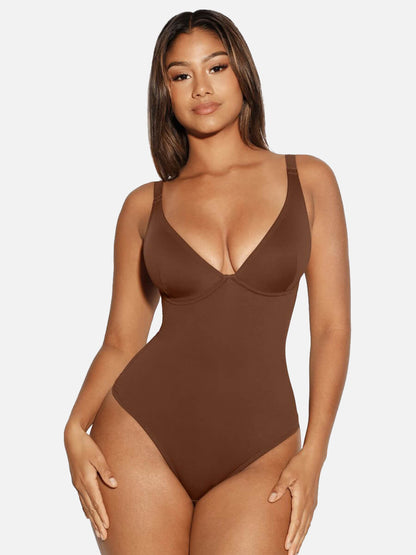 V Neck Tummy Control Shaping Bodysuit