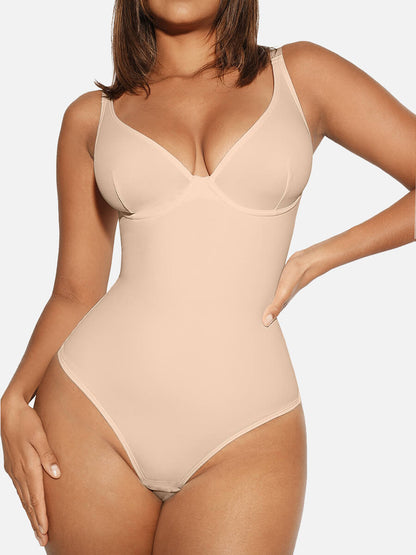 V Neck Tummy Control Shaping Bodysuit