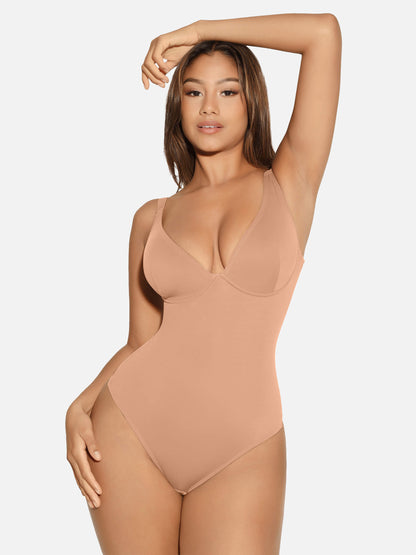 V Neck Tummy Control Shaping Bodysuit