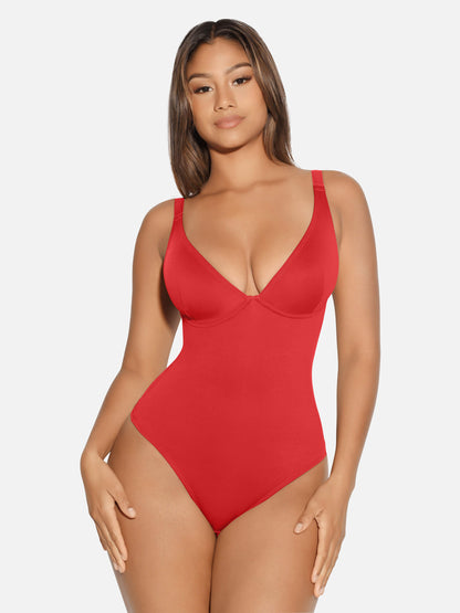V Neck Tummy Control Shaping Bodysuit