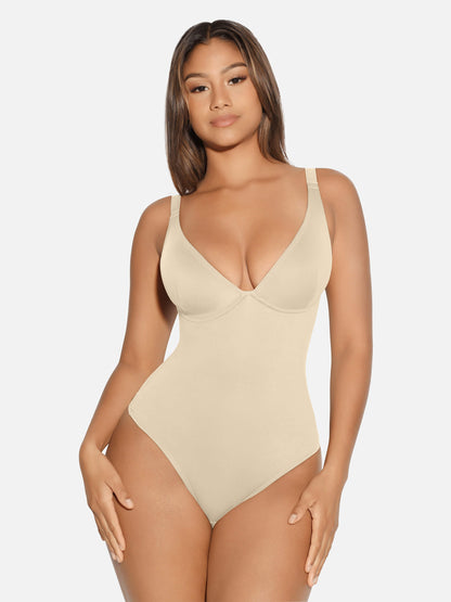 V Neck Tummy Control Shaping Bodysuit