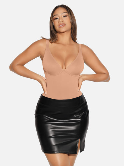 V Neck Tummy Control Shaping Bodysuit