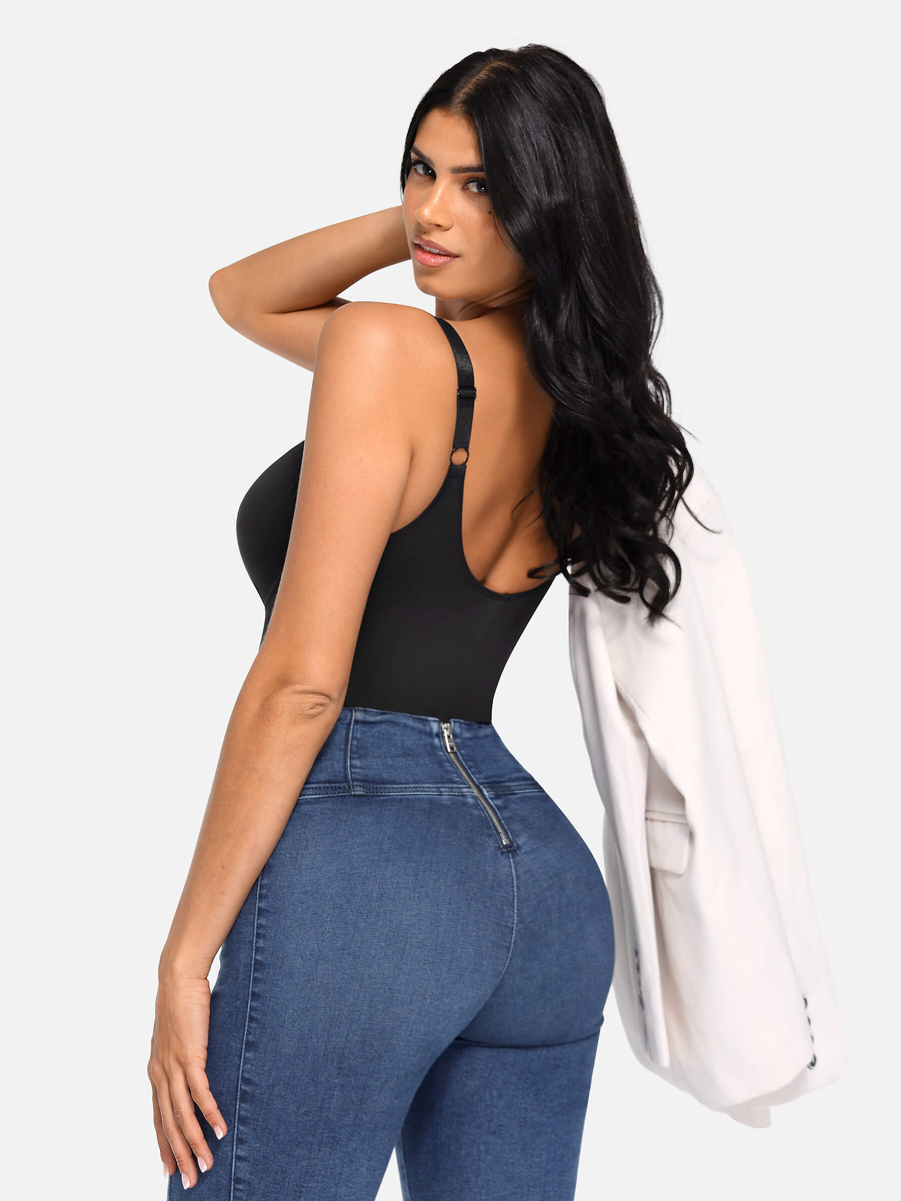 V Neck Tummy Control Shaping Bodysuit
