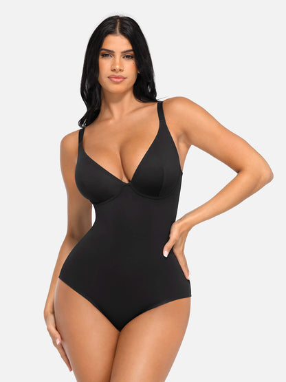 V Neck Tummy Control Shaping Bodysuit