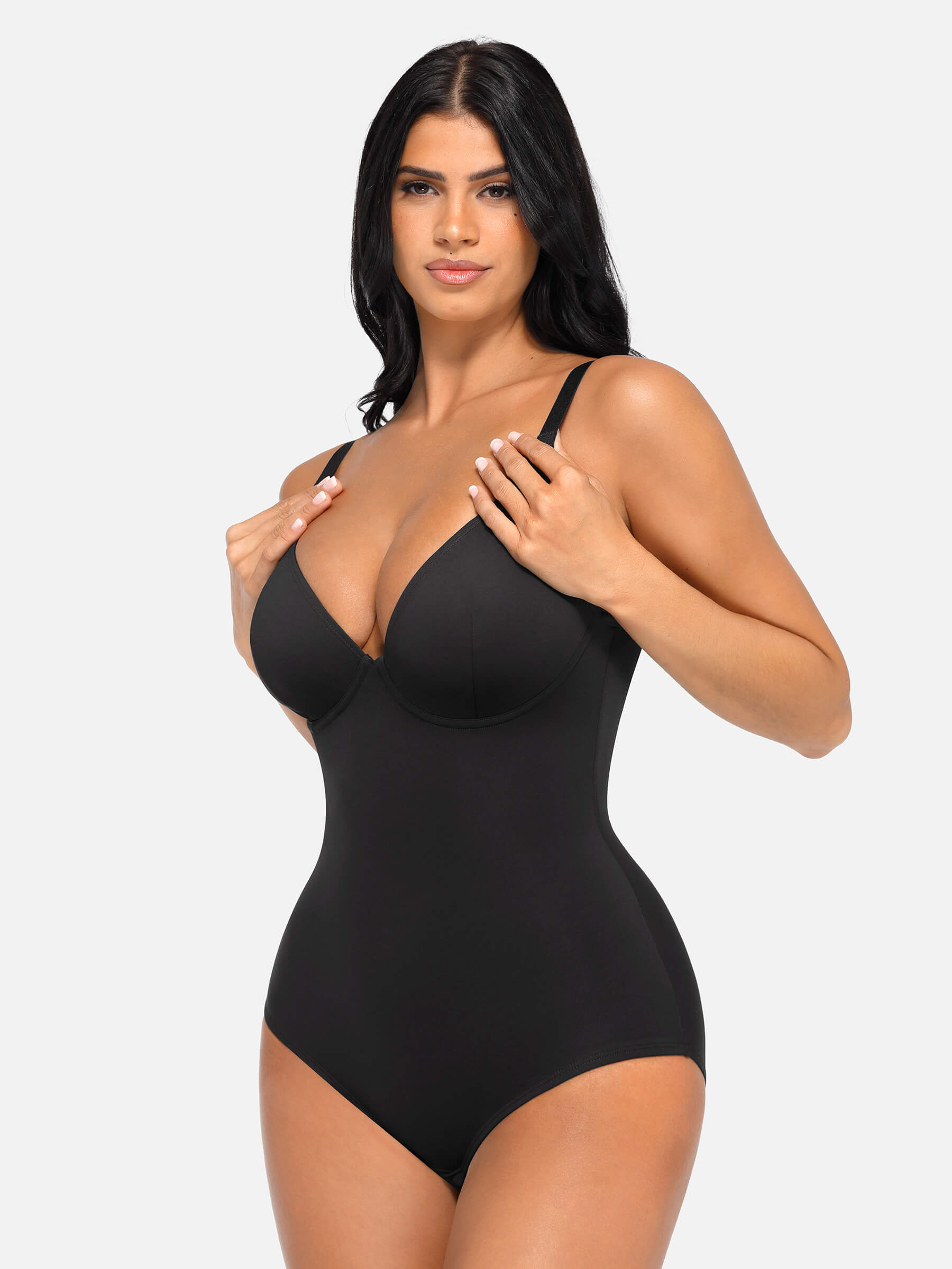 V Neck Tummy Control Shaping Bodysuit