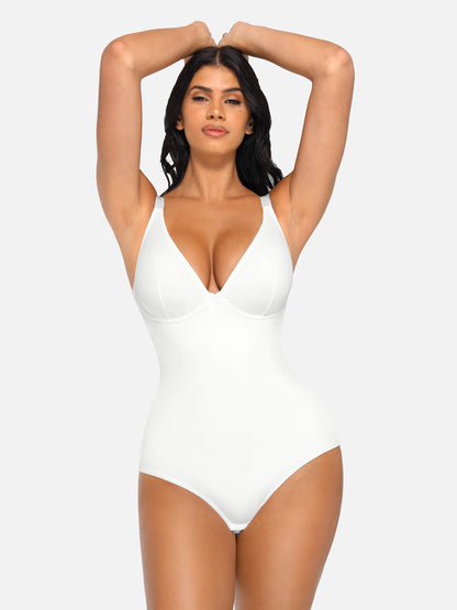V Neck Tummy Control Shaping Bodysuit