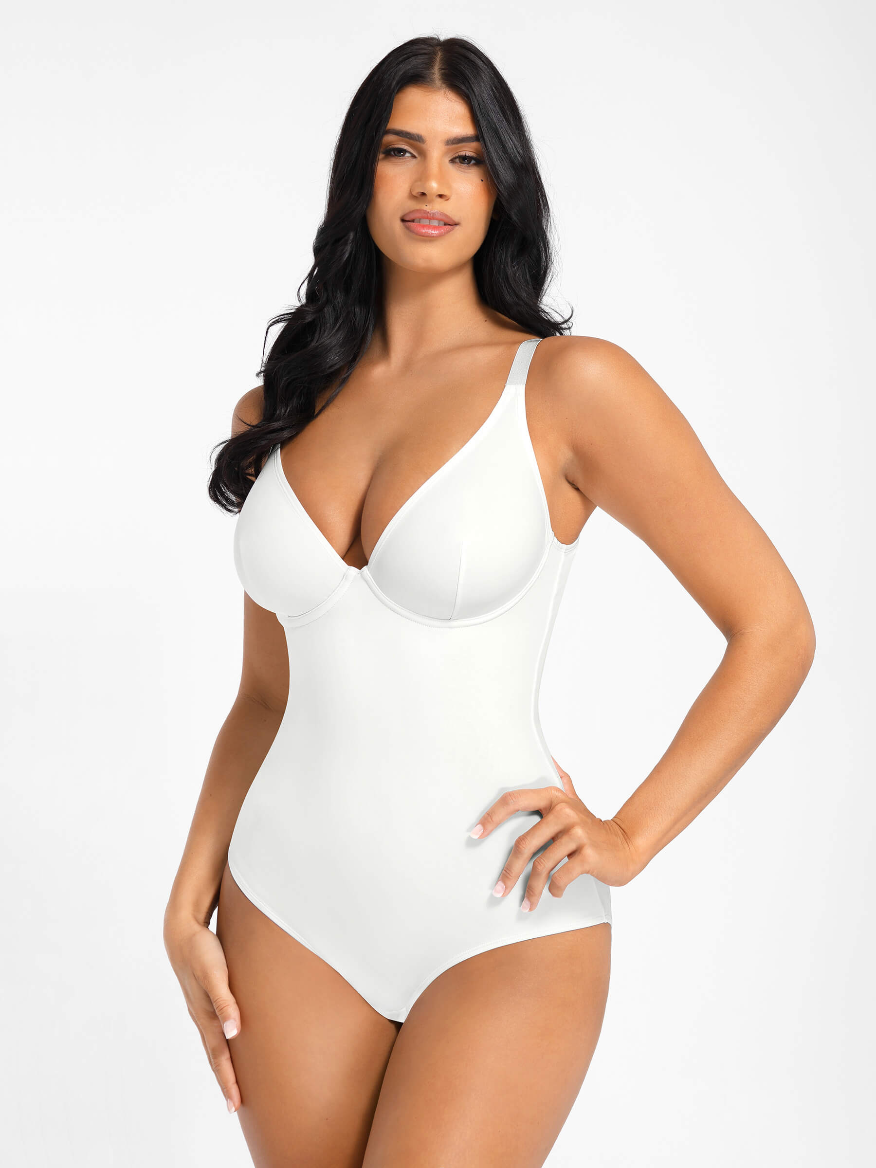 V Neck Tummy Control Shaping Bodysuit