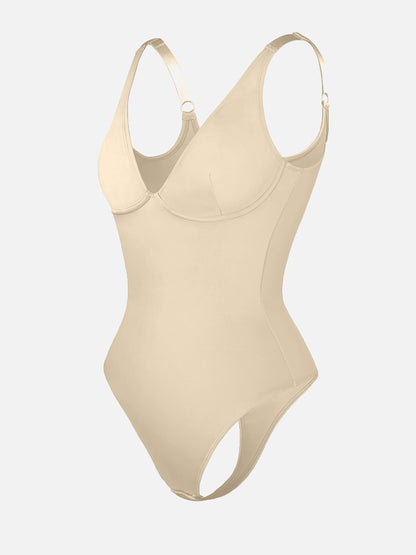 V Neck Tummy Control Shaping Bodysuit