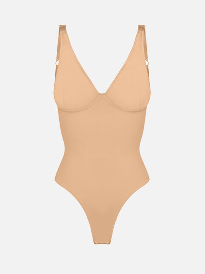 V Neck Tummy Control Shaping Bodysuit
