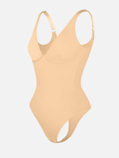 V Neck Tummy Control Shaping Bodysuit