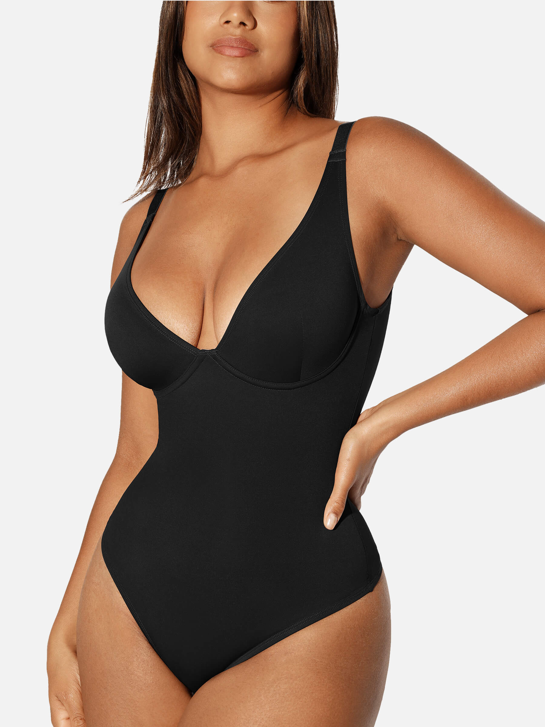 V Neck Tummy Control Shaping Bodysuit