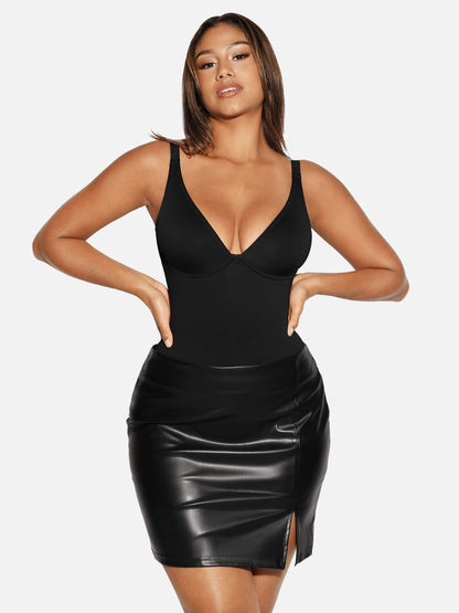 V Neck Tummy Control Shaping Bodysuit